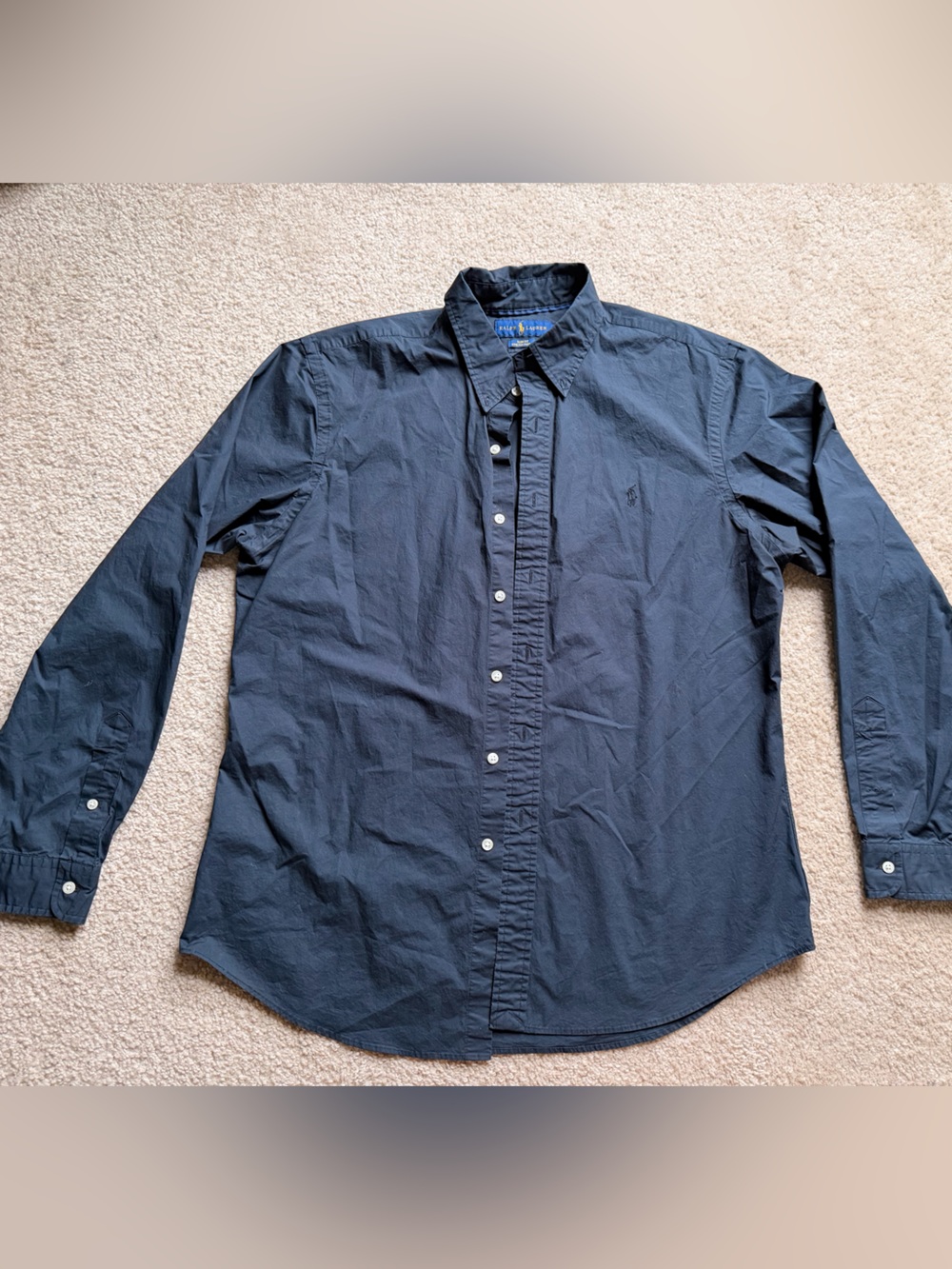 Ralph Lauren Navy Long-Sleeve Button-Down Shirt